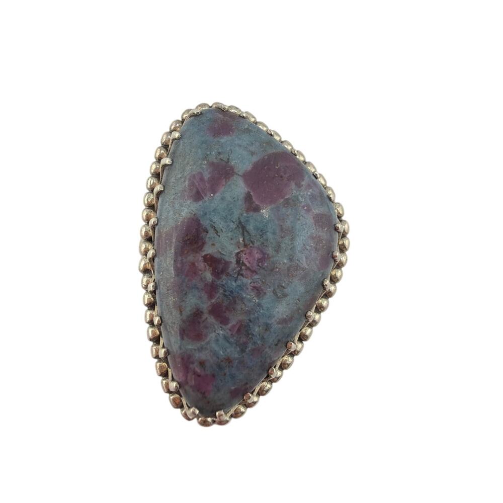 Sterling Silver Pear Shaped Ruby in Kyanite Ring Size 10
